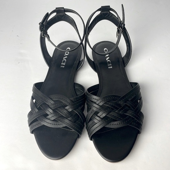 Coach Summers Black Leather Sandals 8.5 - Picture 1 of 7